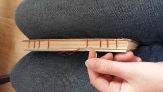 Coptic stitch book in progress
