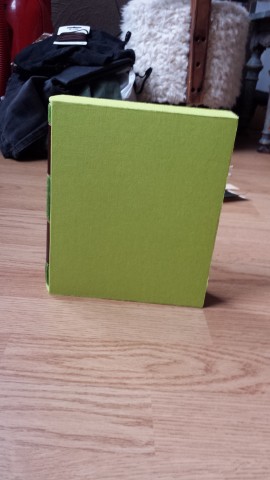 Book green line and slipcase side